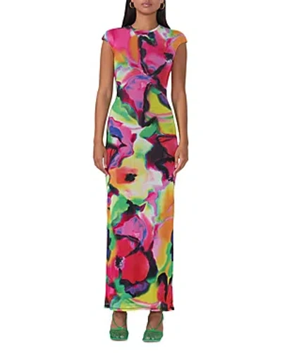 Afrm Cody Tee Maxi Dress In Spray Floral