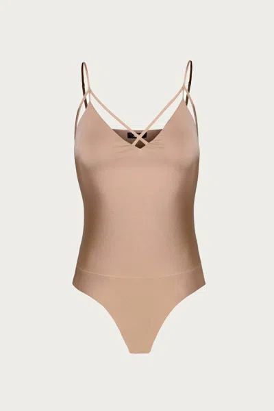 Afrm Cole Bodysuit In Sienna In Beige