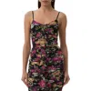 Afrm Columbia Ruffle Ruched Crop Top In Dusted Floral