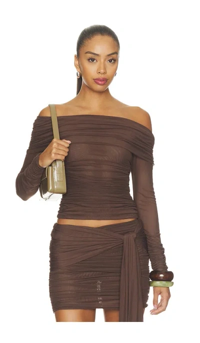 Afrm Coyle Top In Brown