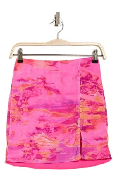 Afrm Daffodil Miniskirt In Pink Static