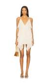 Afrm Decima Clip Dot Dress In White