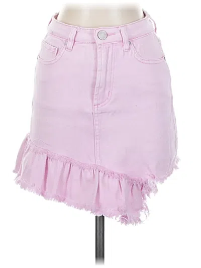 Pre-owned Afrm Denim Skirt In Pink