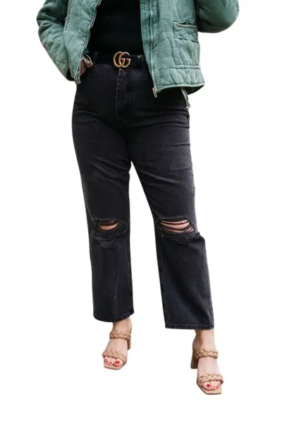 Afrm Dex Boyfriend Jeans In Washed Black