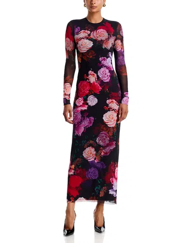 Afrm Didi Long Sleeve Maxi Dress In Multi