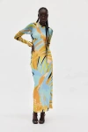 Afrm Didi Long Sleeve Mesh Maxi Dress In Assorted