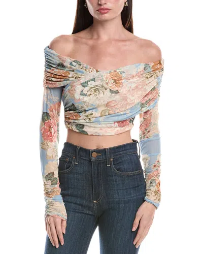 Afrm Dido Wrap Off-the-shoulder Top In Multi