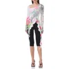 Afrm Doris Ruffle Asymmetric Mesh Top In Zebra Rose