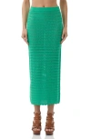 Afrm Dorota Open Stitch Maxi Skirt