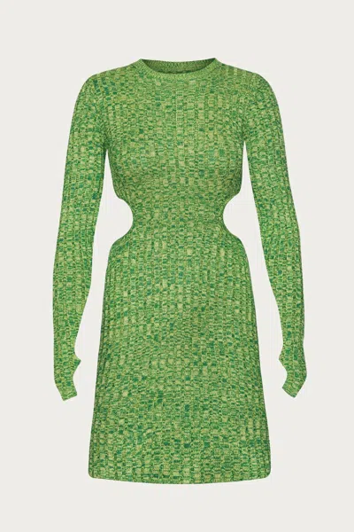 Afrm Dove Mini Dress In Marled Green
