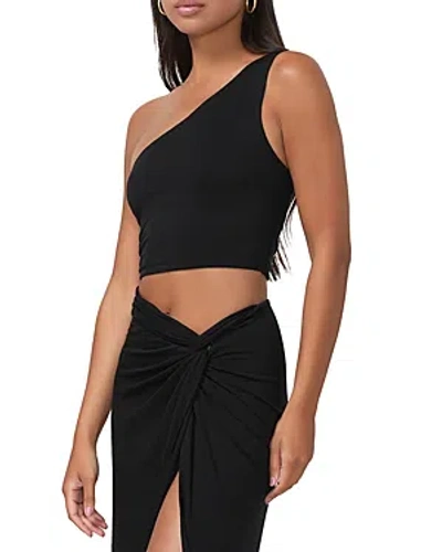 Afrm Dusk One Shoulder Top In Noir