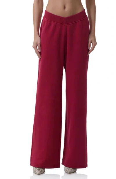 Afrm Dustin V-waist Wide Leg Sweatpants In Red