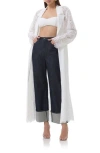 Afrm Earhart Lace Trench Coat In White