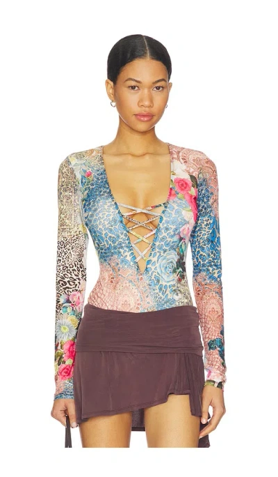 Afrm Eaton Bodysuit In Multi