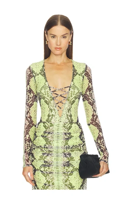 Afrm Eaton Bodysuit In Green