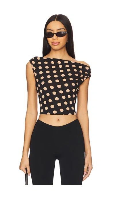 Afrm Eliza Top In Almond Dot