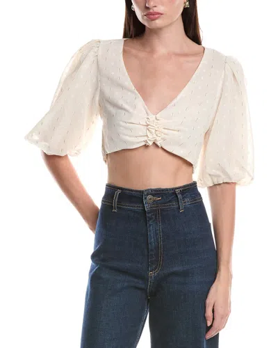 Afrm Emily Ruffle Top In White