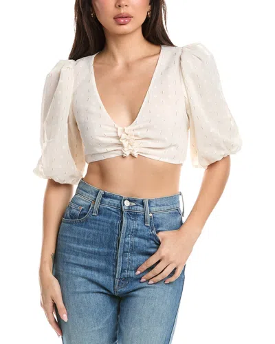 Afrm Emily Ruffle Top In White