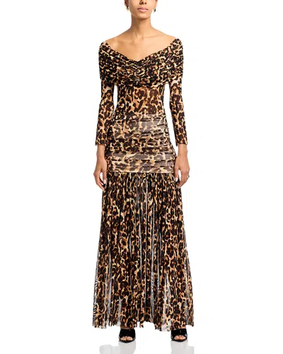Afrm Emmeline Maxi Dress In Brown