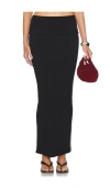 Afrm Esin Foldover Jersey Maxi Skirt In 黑色
