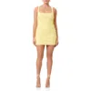Afrm Felix Ruched Mesh Minidress In Buttercup