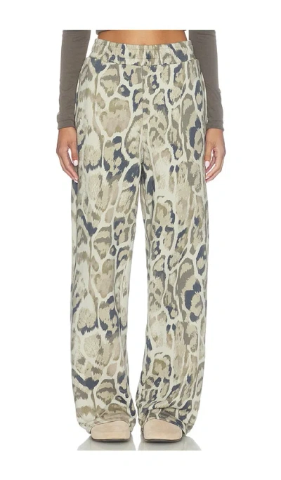 Afrm Finely French Terry Pant In Animal Print