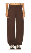 Afrm Finely Straight Sweatpant In Brown
