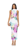 Afrm Fiorella Ruched Maxi Dress In White
