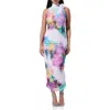 Afrm Fiorella Ruched Maxi Dress In Blur Pansy