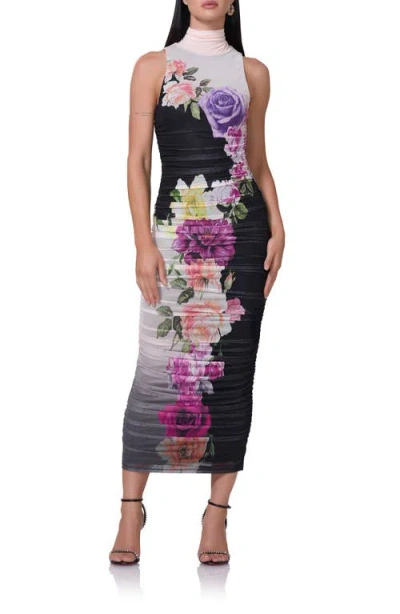 Afrm Fiorella Floral Sleeveless Body-con Dress In Color Block Floral