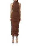 AFRM AFRM FIORELLA RUCHED TURTLENECK MESH DRESS
