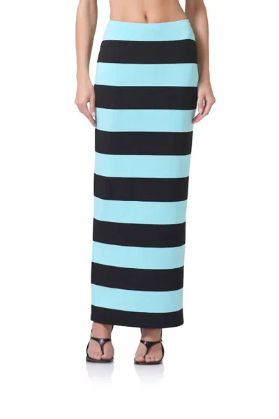 Afrm Franny Skirt In Resort Stripe In Blue