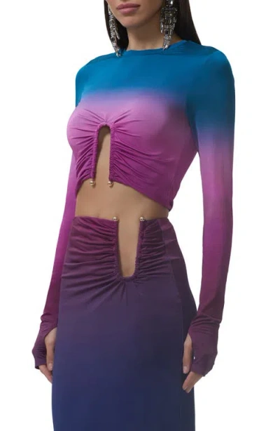 Afrm Freja Ombré Crop Top In Purple