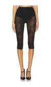 Afrm Gemma Semisheer Floral Lace Pants In Black