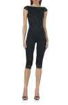 Afrm Gilly Open Back Lace Jumpsuit In Noir