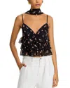 Afrm Gisela Floral Tiered Mesh Camisole In Delicate Ditsy