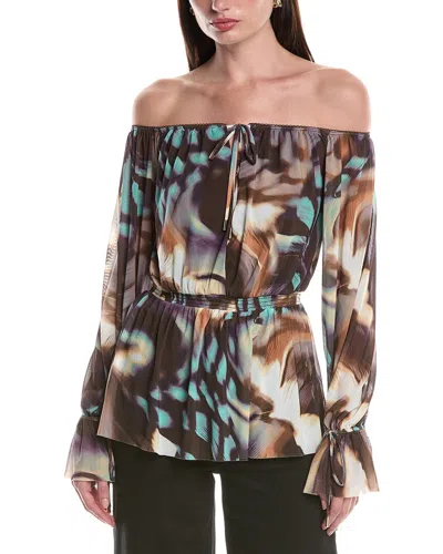 Afrm Gordon Off-the-shoulder Tunic Top In Brown