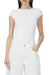 Afrm Gosia Backless Cap Sleeve Bodysuit In Bright White