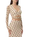 Afrm Halsey Wrap Mesh Crop Top In Neutral