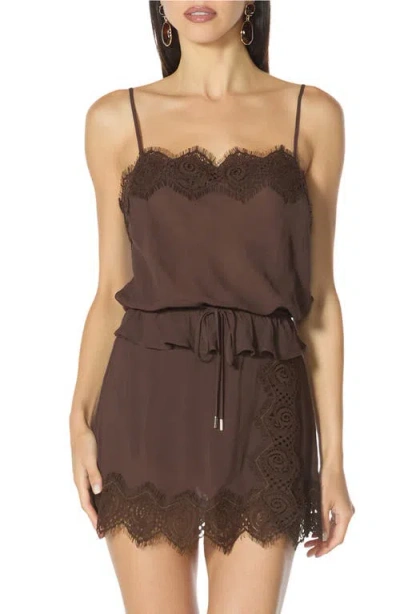 Afrm Healy Lace Trim Camisole In Black