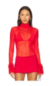 Afrm Helena Top In Risky Red
