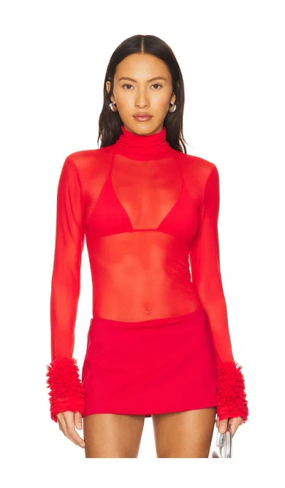Afrm Helena Top In Risky Red