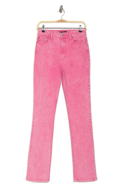 Afrm Heston High Waist Straight Leg Jeans In Pink Acid Wash