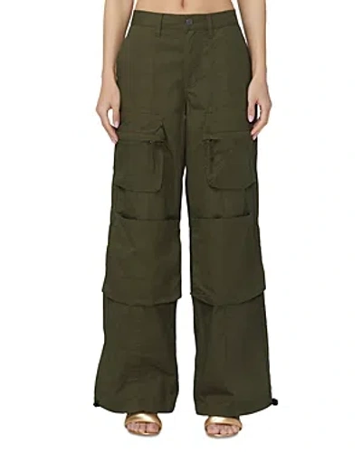 Afrm High Rise Cargo Pants In Olive Night In Green