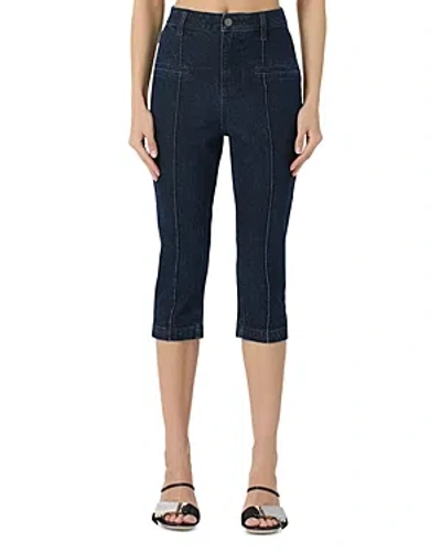 AFRM HIGH RISE PIXIE SEAMED CROPPED JEANS IN DARK RINSE