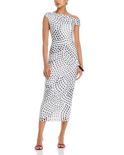 Afrm Holden Asymmetric Midi Dress In Black