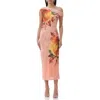 Afrm Holden One-shoulder Stretch Mesh Dress