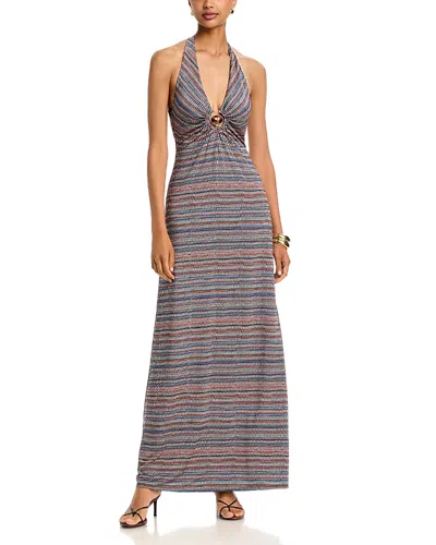 Afrm Huston Halter Maxi Dress In Multi