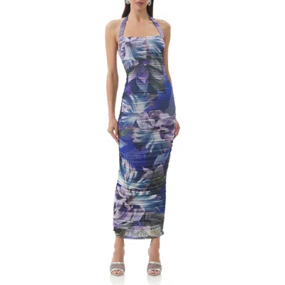Afrm Indina Ruched Mesh Body-con Maxi Dress