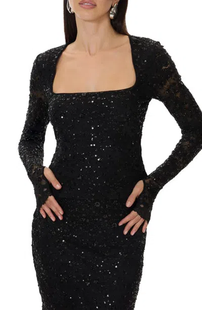 Afrm Ines Beaded Lace Top In Black